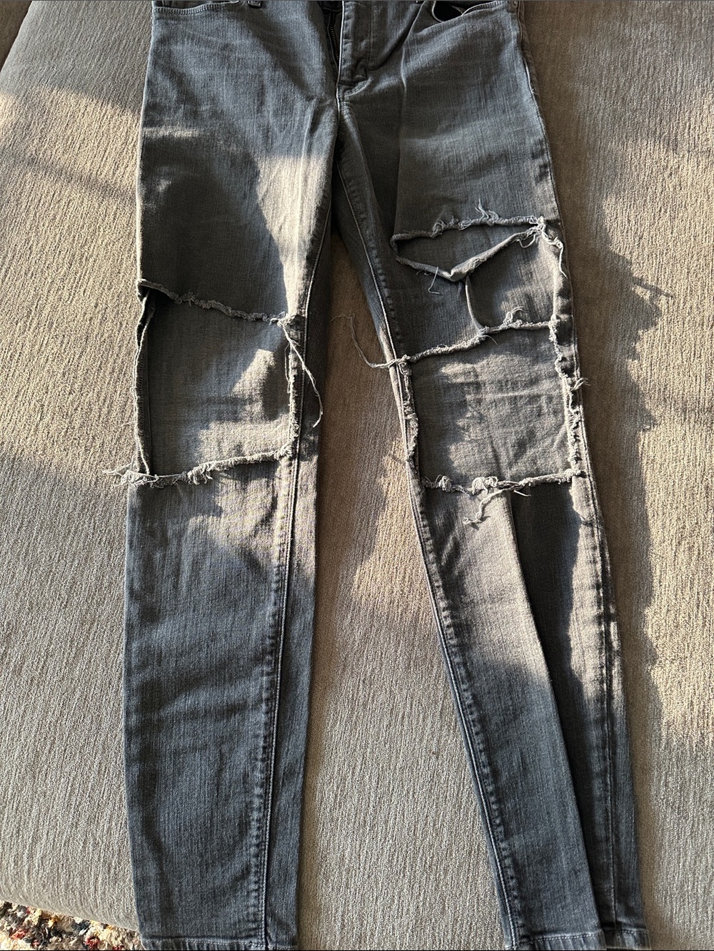Hudson Jeans Women's Straight Leg Distressed Gray Jeans